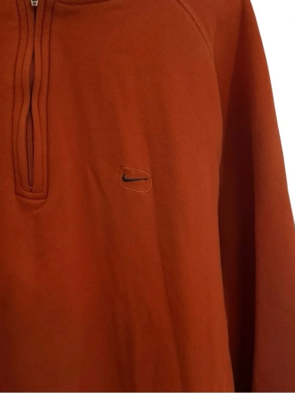 Nike Vintage Y2K Burnt Orange One Quarter Zip Pullover Sweatshirt Swoosh Mens XL